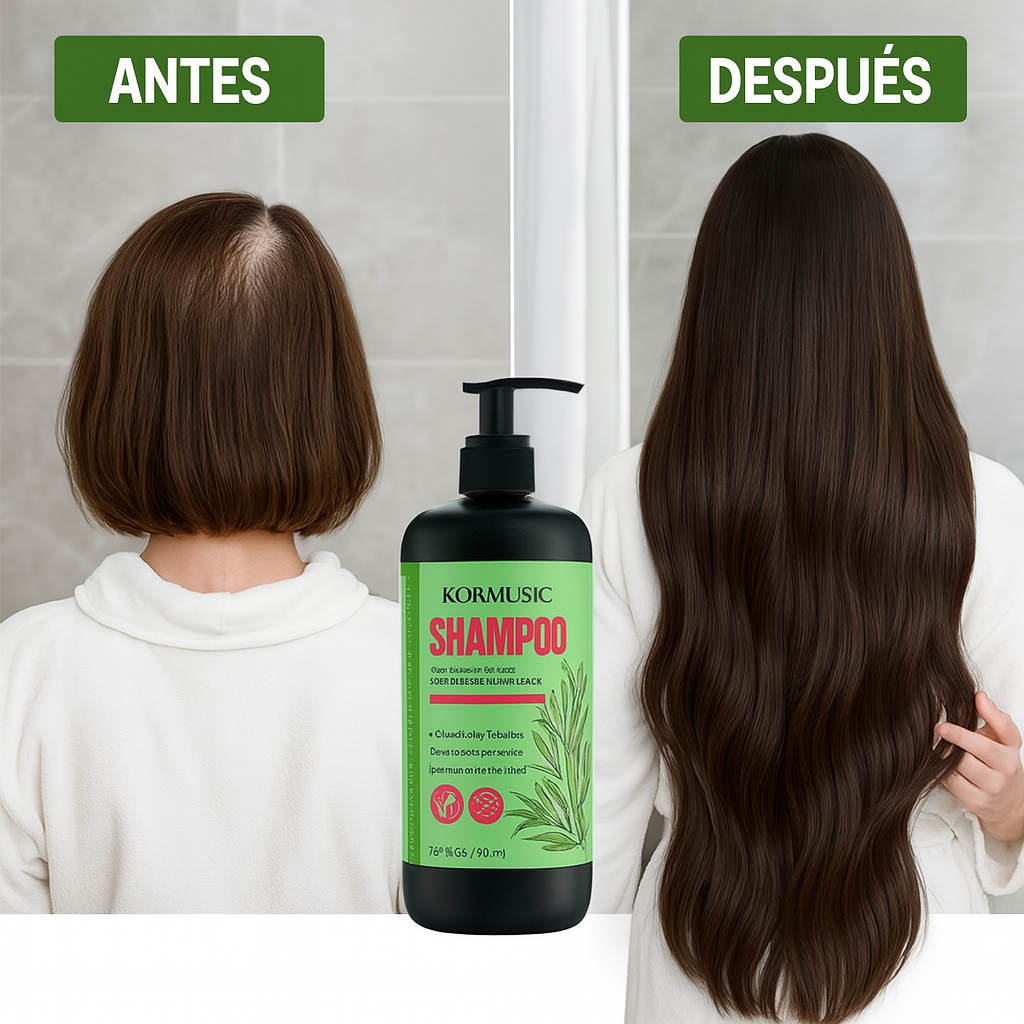 Shampoo Romero Mentolado KORMESIC ¡Activa el crecimiento, frena la caída y refresca tu cuero cabelludo!
