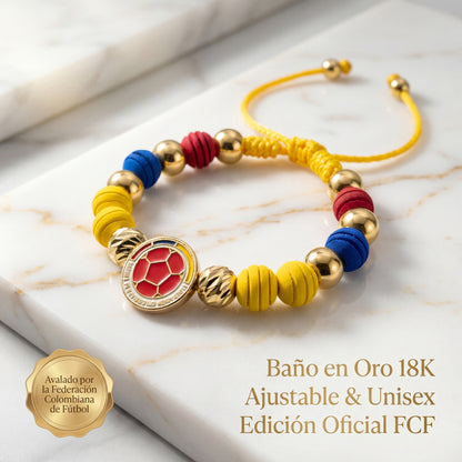 Pulsera con Dije Oficial de la Federación | Baño en  Oro 18K