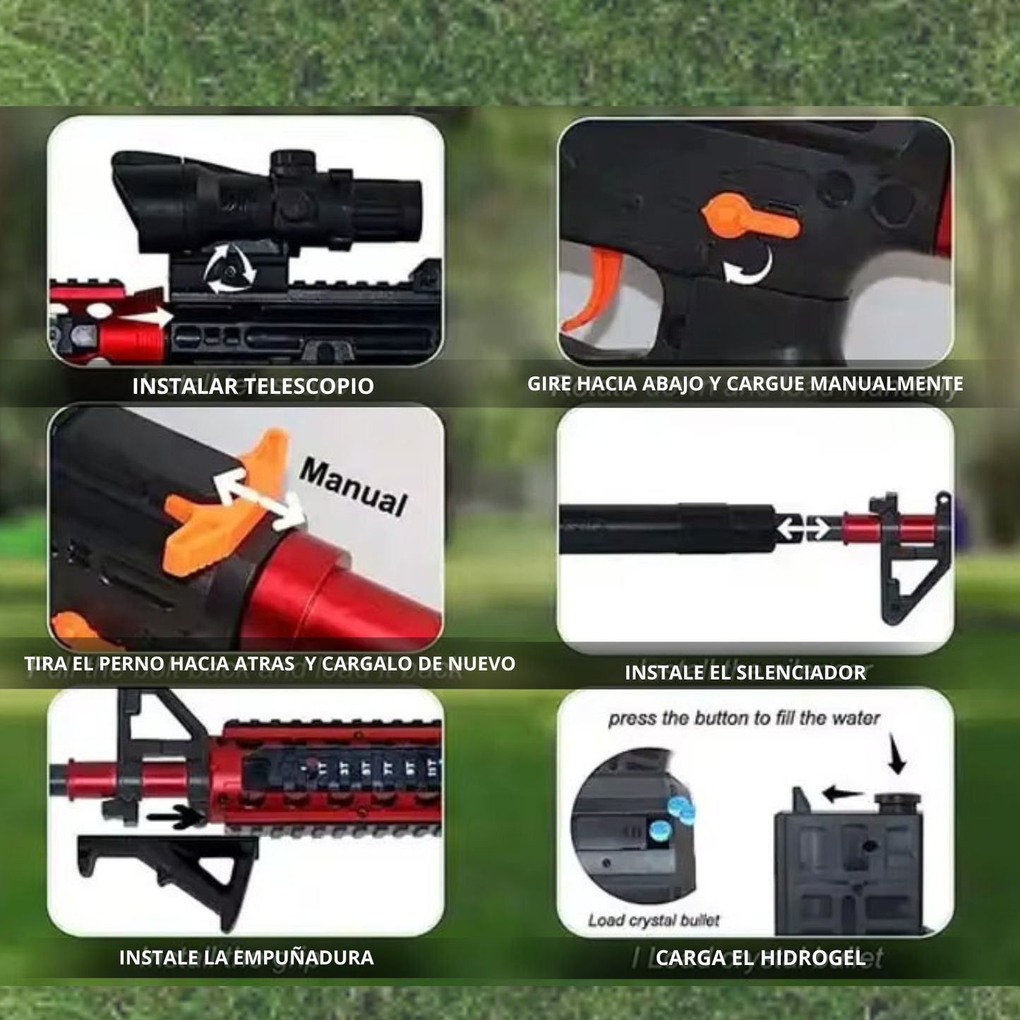 El juguete que desconecta a tus hijos del celular y los conecta contigo: Fusil Hidrogel M416 con 10.000 bolitas GRATIS!