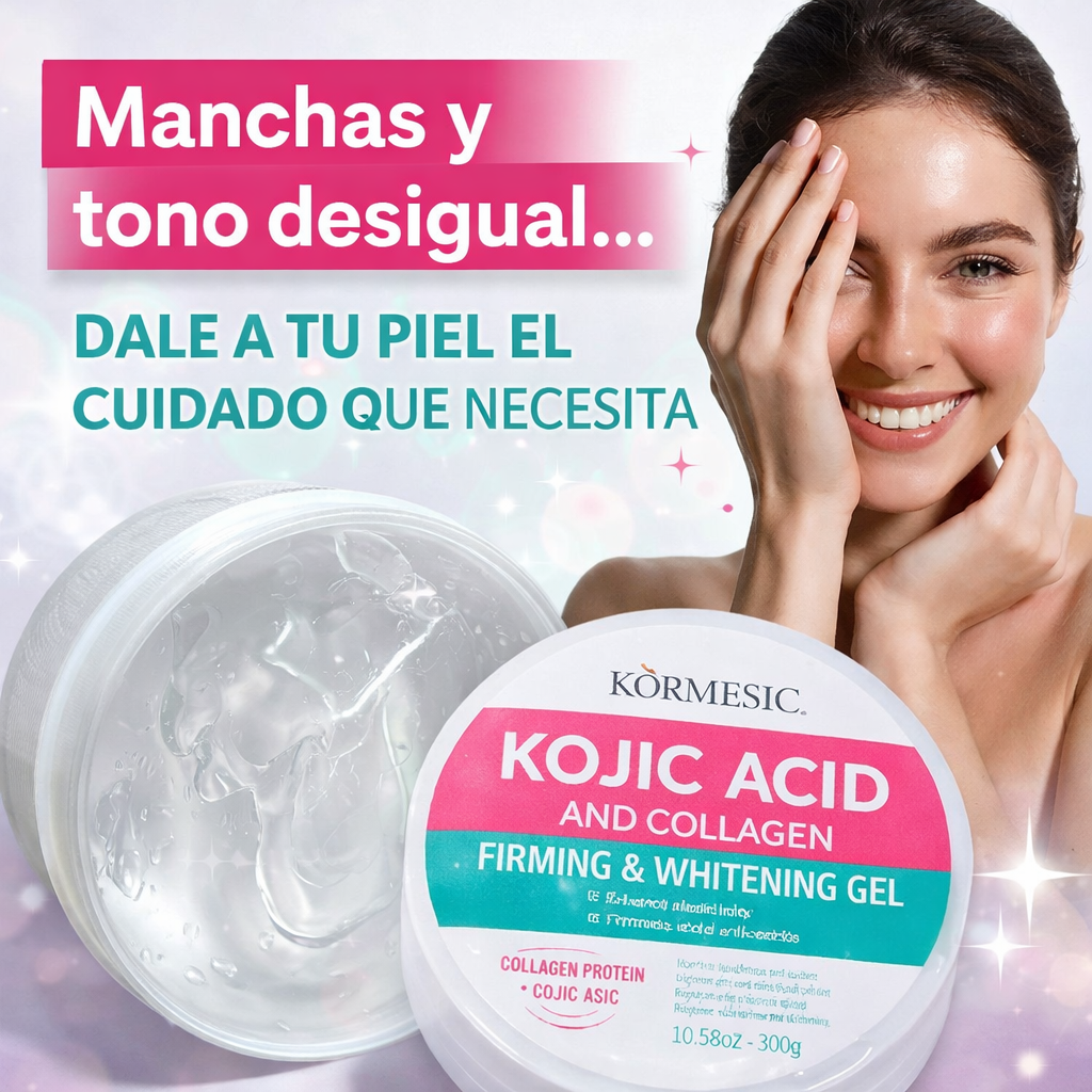 Gel Facial con Ácido Kójico y Colágeno -Ayuda a reducir manchas y a unificar el tono de la piel