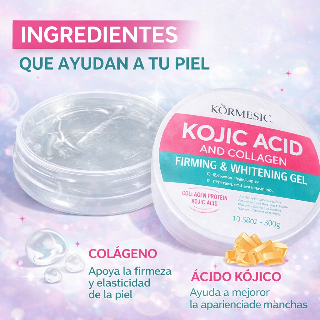 Gel Facial con Ácido Kójico y Colágeno -Ayuda a reducir manchas y a unificar el tono de la piel