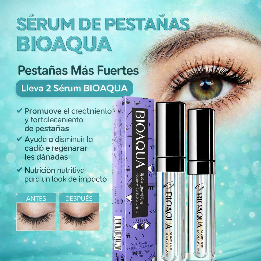 Pestañas que se Notan Sin Maquillaje- Lleva 2 Serum Bioaqua