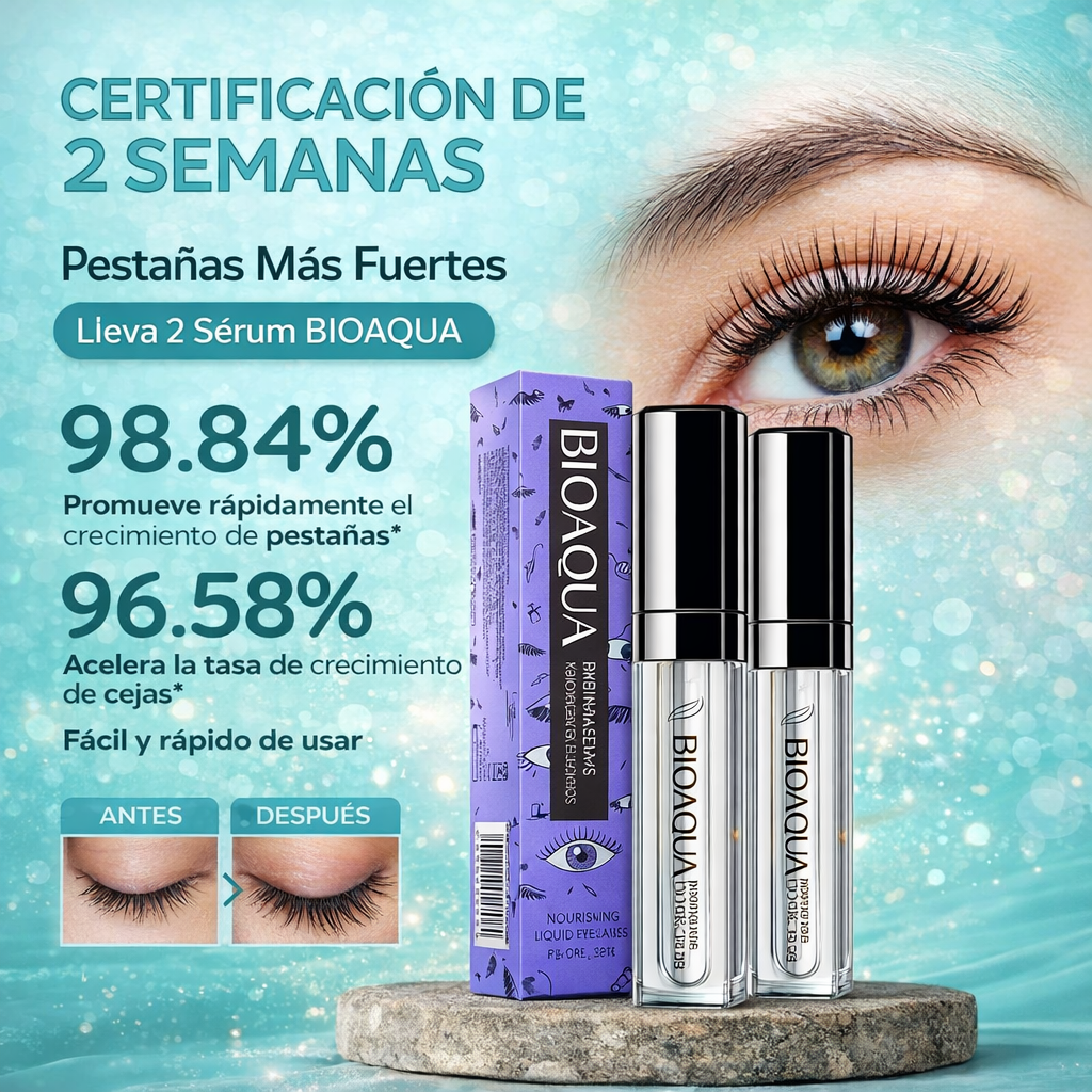 Pestañas que se Notan Sin Maquillaje- Lleva 2 Serum Bioaqua