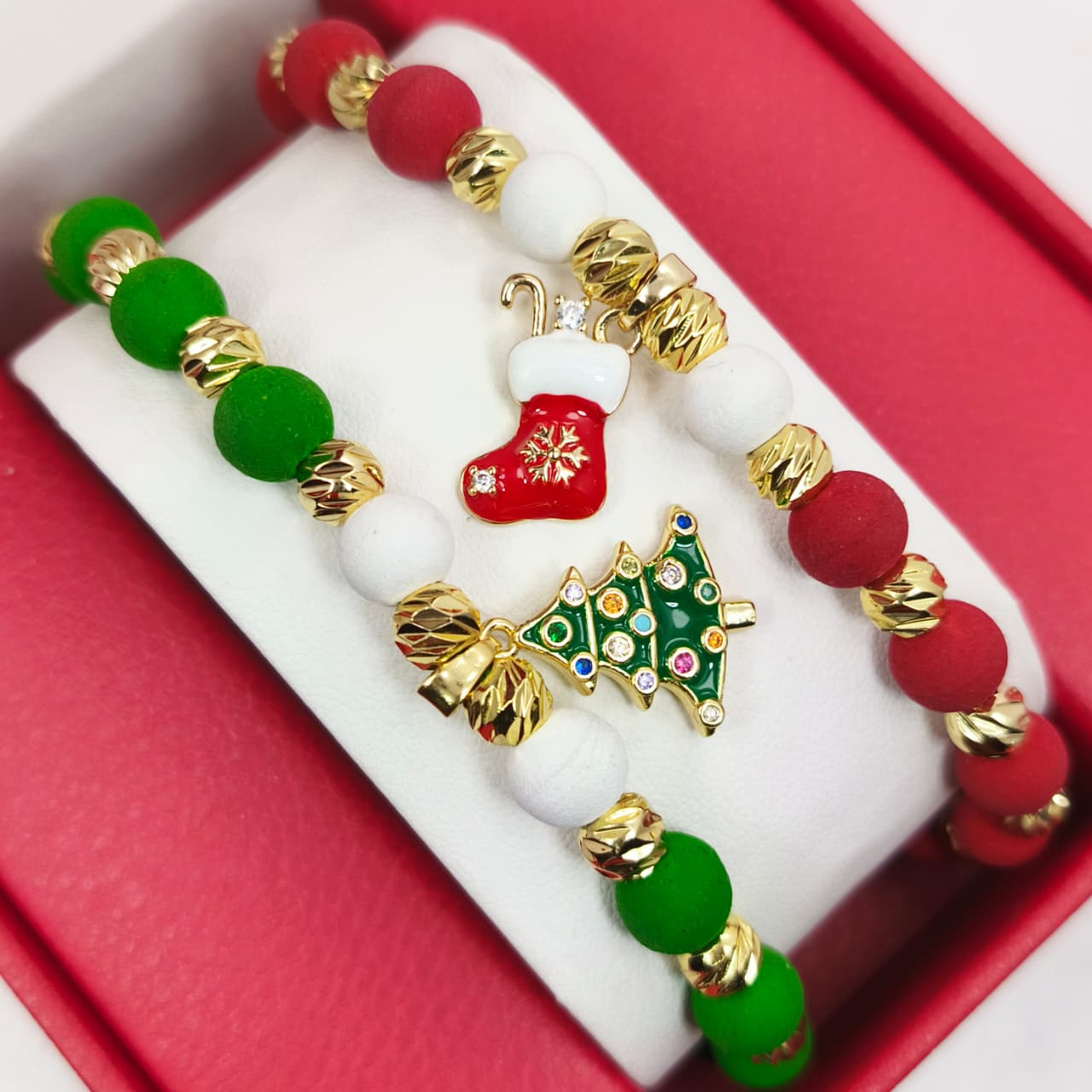 🎄 PULSERA NAVIDEÑA BAÑADA EN ORO 18K + KIT MÁGICO DÍA DE LAS VELITAS GRATIS