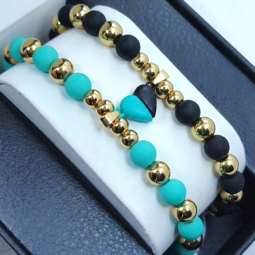 PULSERAS DE PAREJA | BAÑO EN ORO 18K + CAJA DE 🎁 GRATIS!