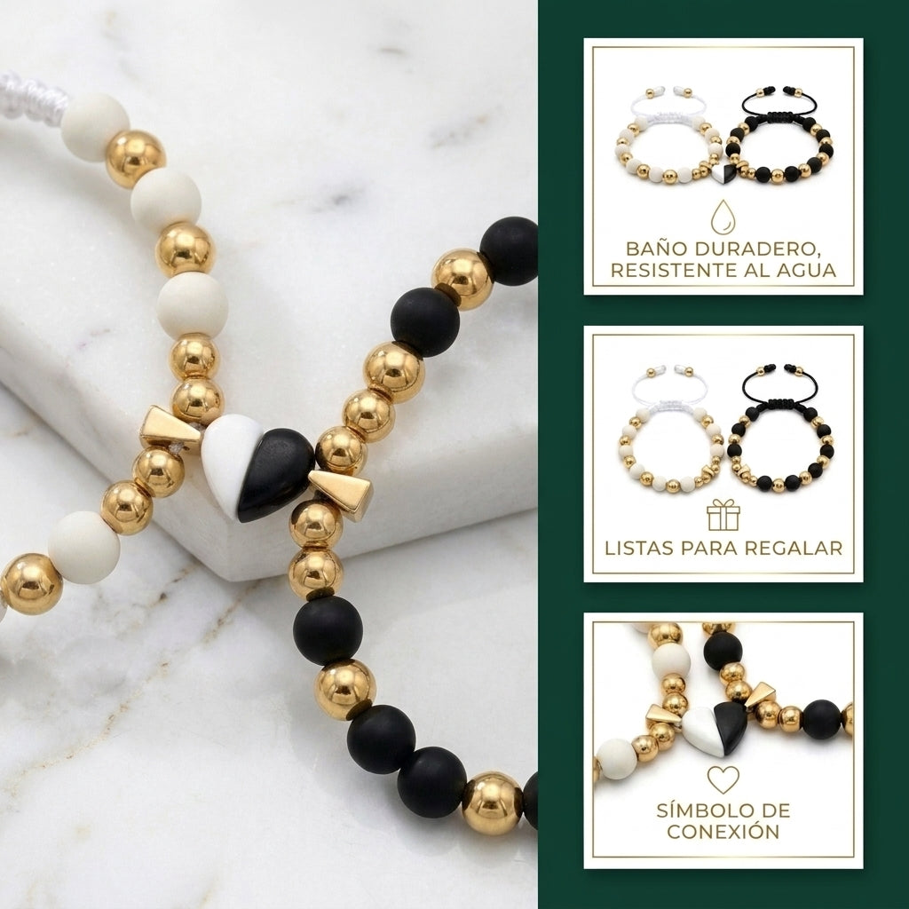 PULSERAS DE PAREJA | BAÑO EN ORO 18K + CAJA DE 🎁 GRATIS!