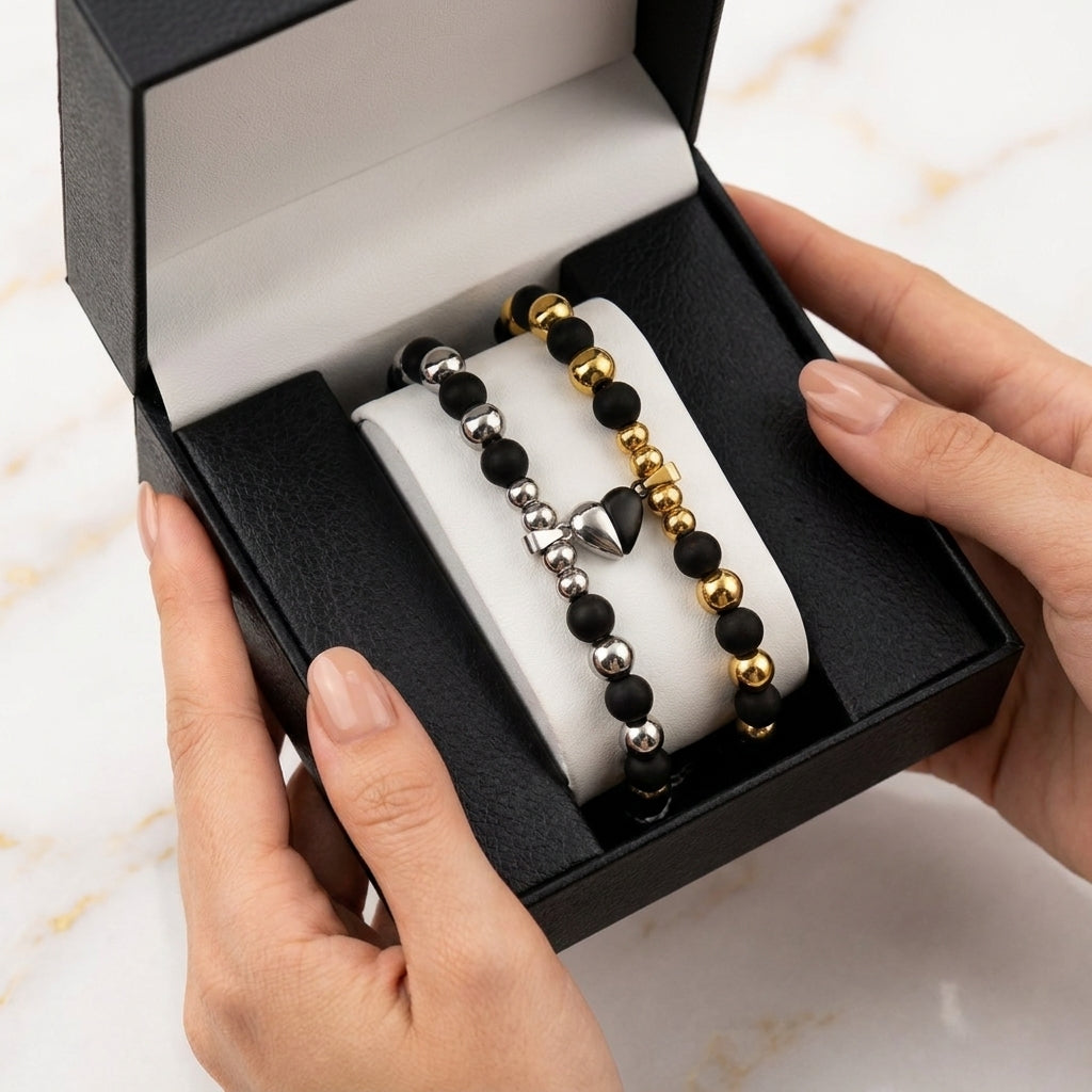 PULSERAS DE PAREJA | BAÑO EN ORO 18K + CAJA DE 🎁 GRATIS!